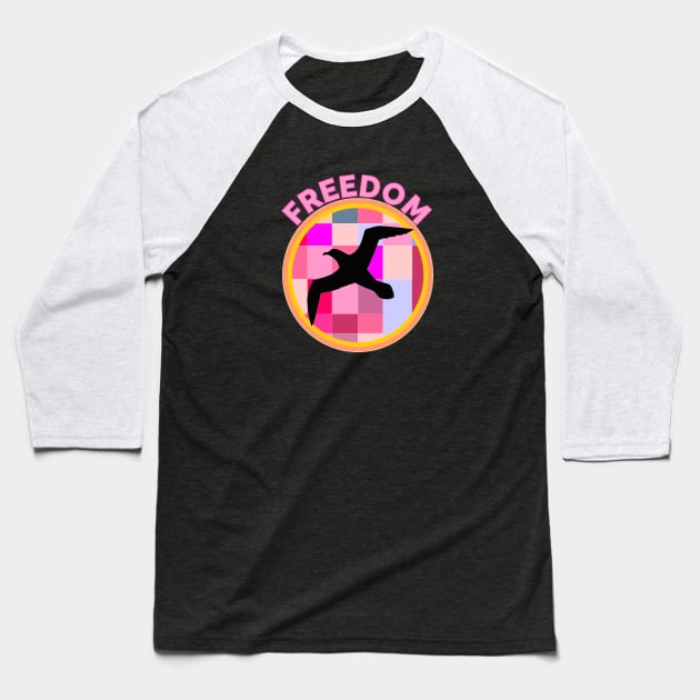 freedom Baseball T-Shirt by Carolina Cabreira